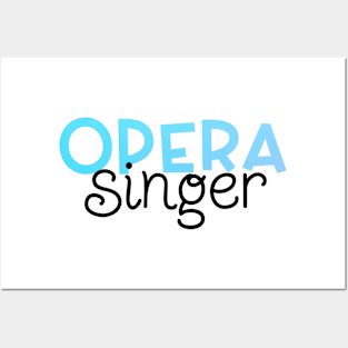 Opera Singer Blue Gradient Posters and Art